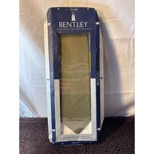 Bentley Mens Silk Necktie Solid Olive Green Hand Crafted Standard Size NIB